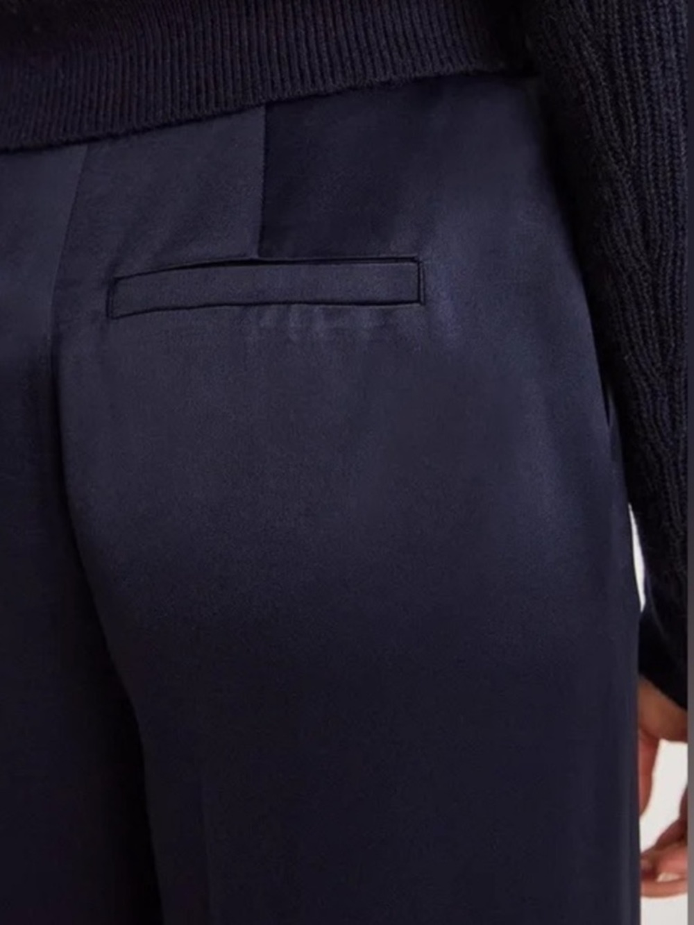 NWT Boden Navy Satin Wide Leg Trousers Size 10 Petite - Picture 4 of 13